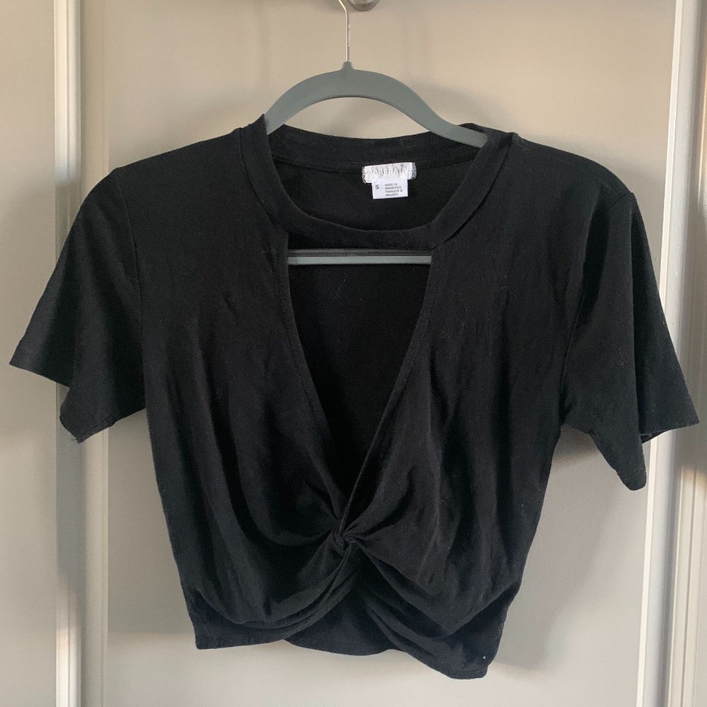 Urban Outfitters Black Twist Crop Top